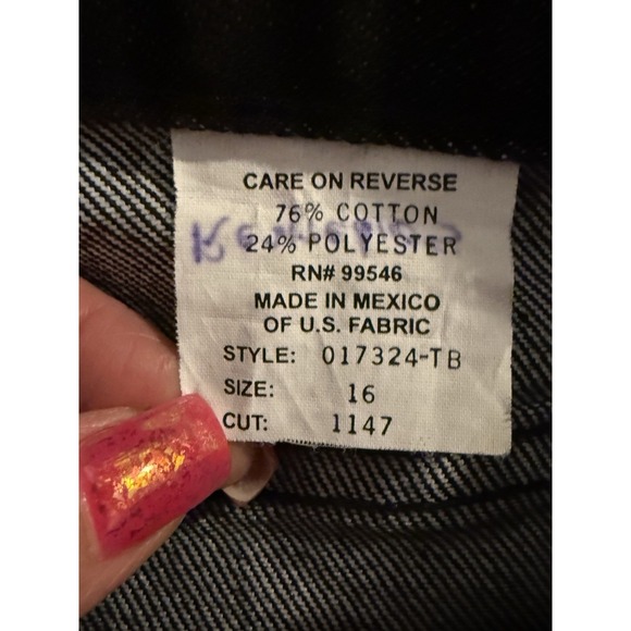 Vintage Sheplers size 16 Tall Women's Black Denim High Rise Western Mom Jeans - Picture 4 of 5